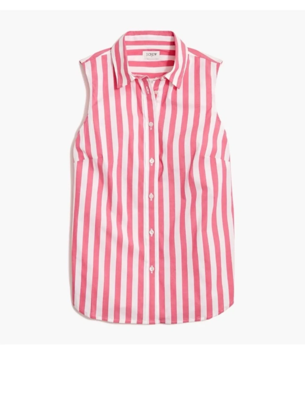 J Crew Pink Striped Sleveless Blouse